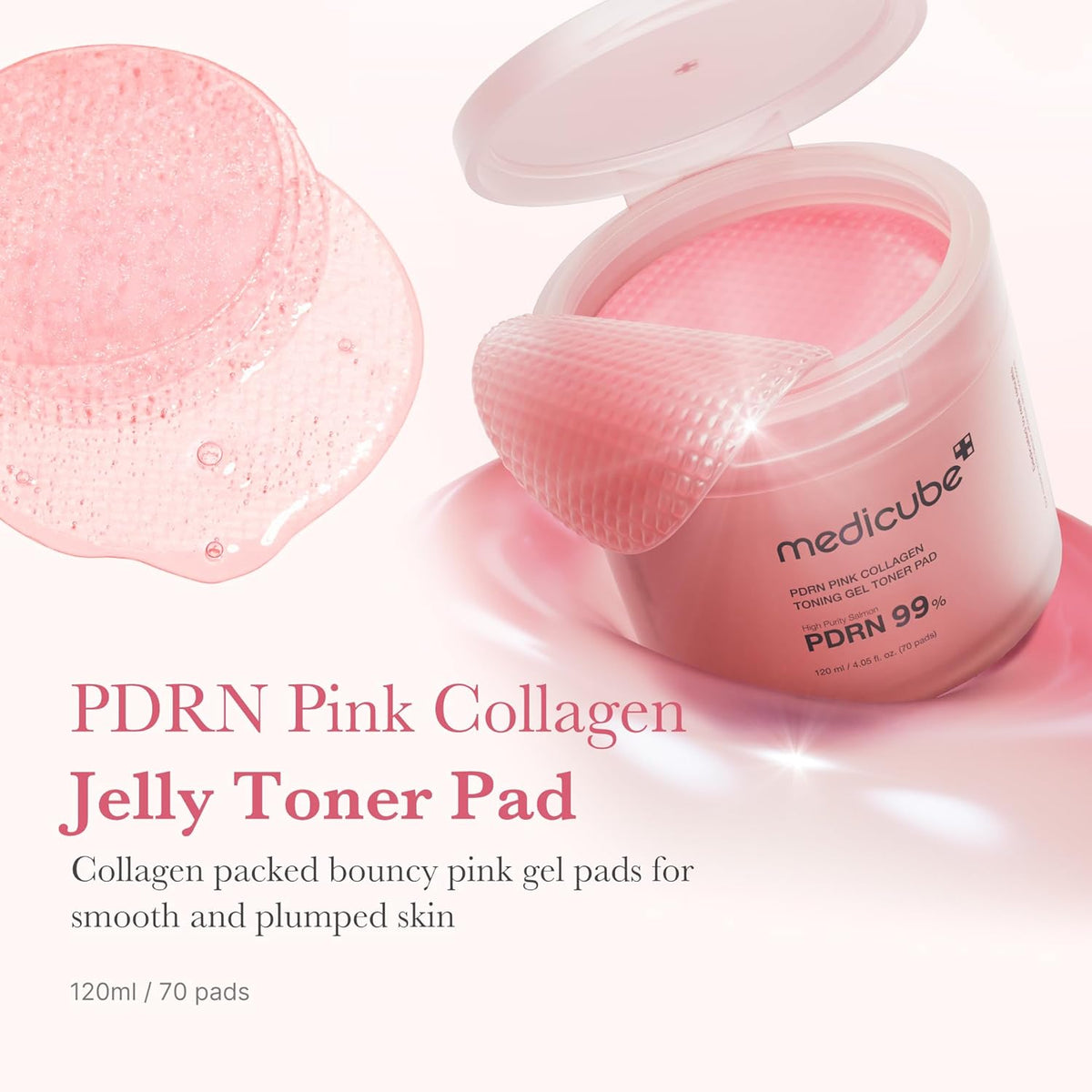 MEDICUBE PDRN Pink Collagen Toning Gel Toner Pad (70ea)