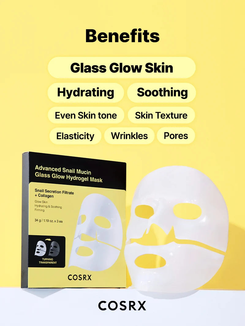 COSRX Advanced Snail Mucin Glass Glow Hydrogel Mask (1pcs)