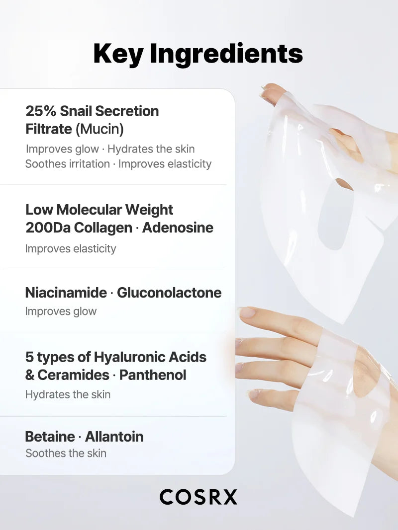 COSRX Advanced Snail Mucin Glass Glow Hydrogel Mask (1pcs)