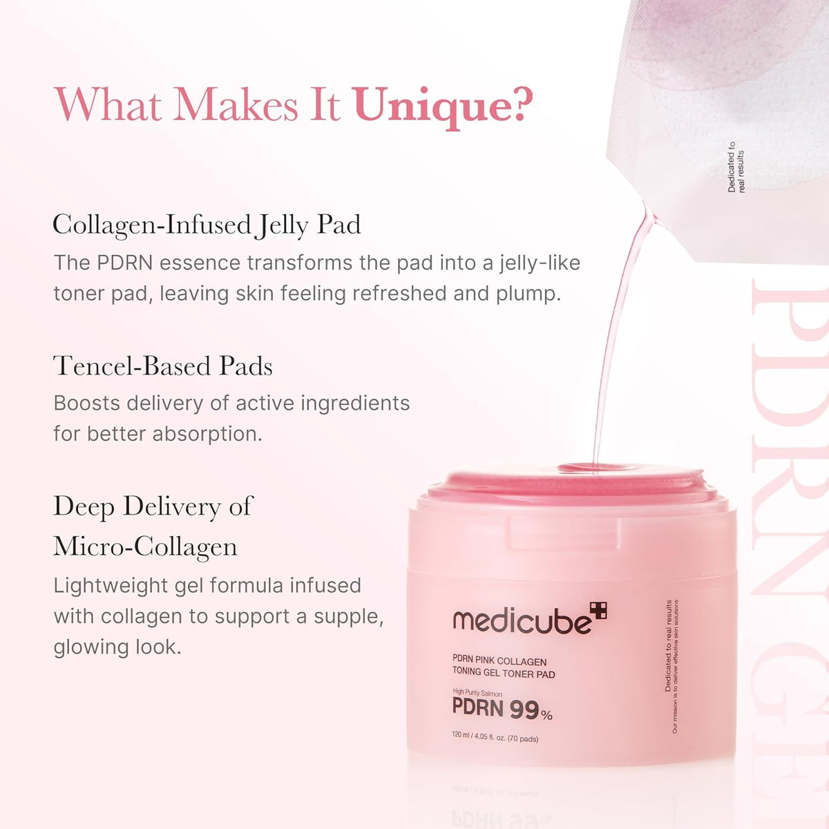 MEDICUBE PDRN Pink Collagen Toning Gel Toner Pad (70ea)