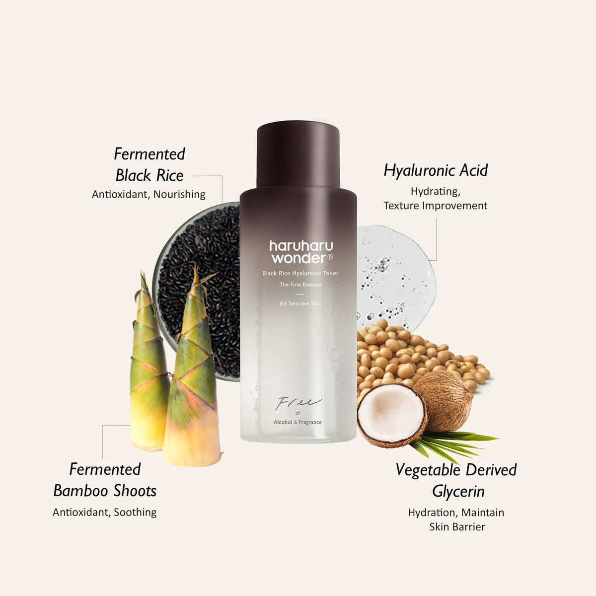 HARUHARU WONDER Black Rice Hyaluronic Toner Fragrance Free (150ml)