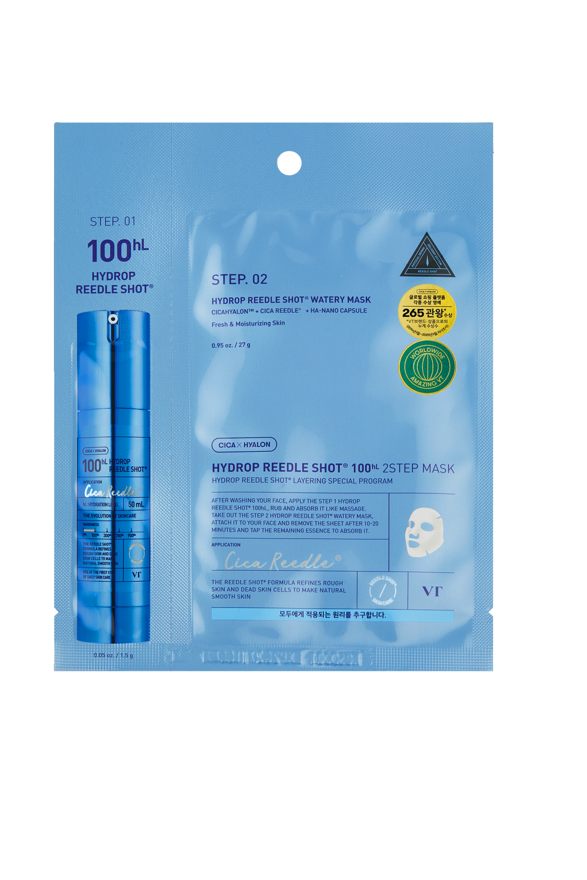 VT COSMETICS Hydrop Reedle Shot 100hL 2-Step Mask (1pcs)