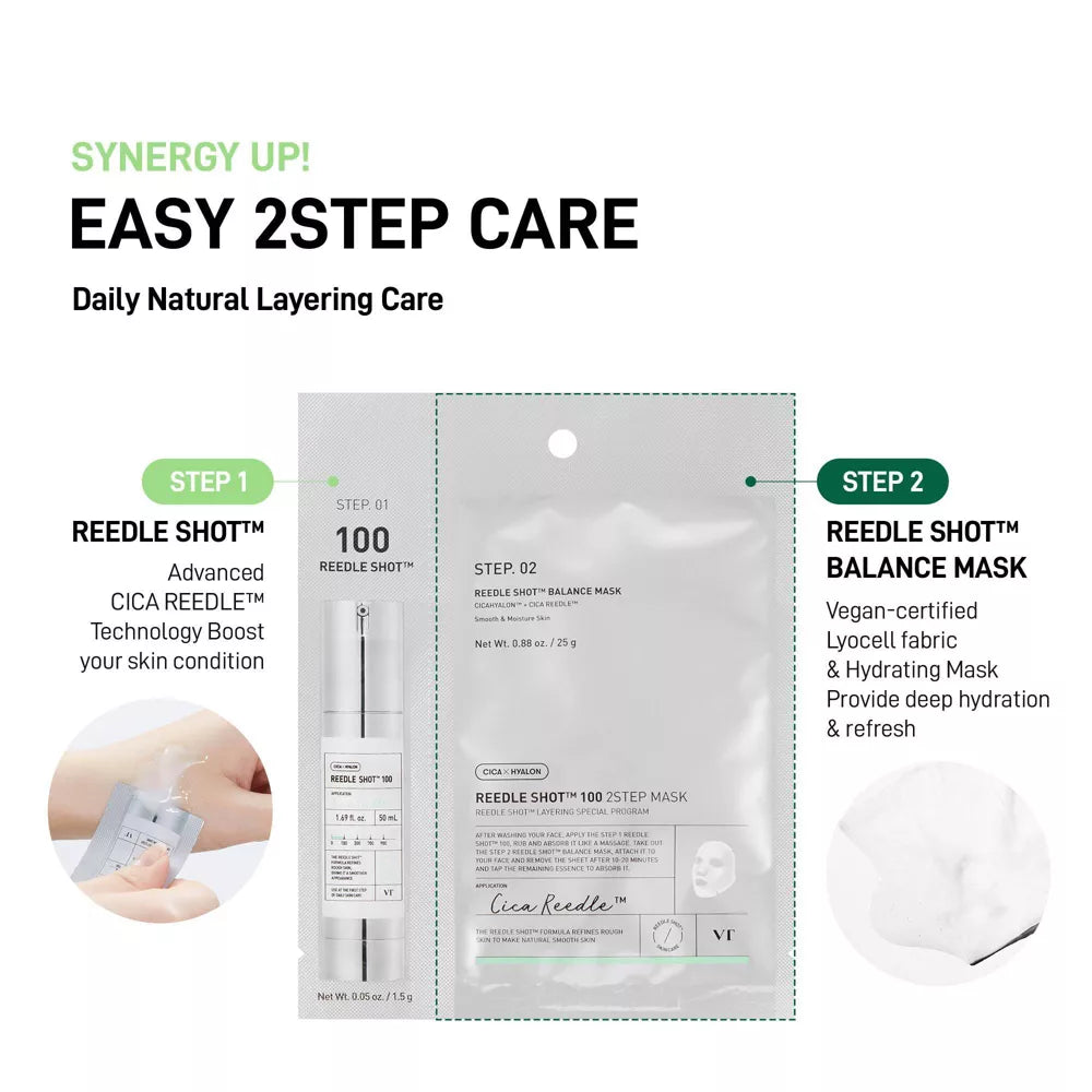 VT COSMETICS Reedle Shot 100 2-Step Mask (1pcs)