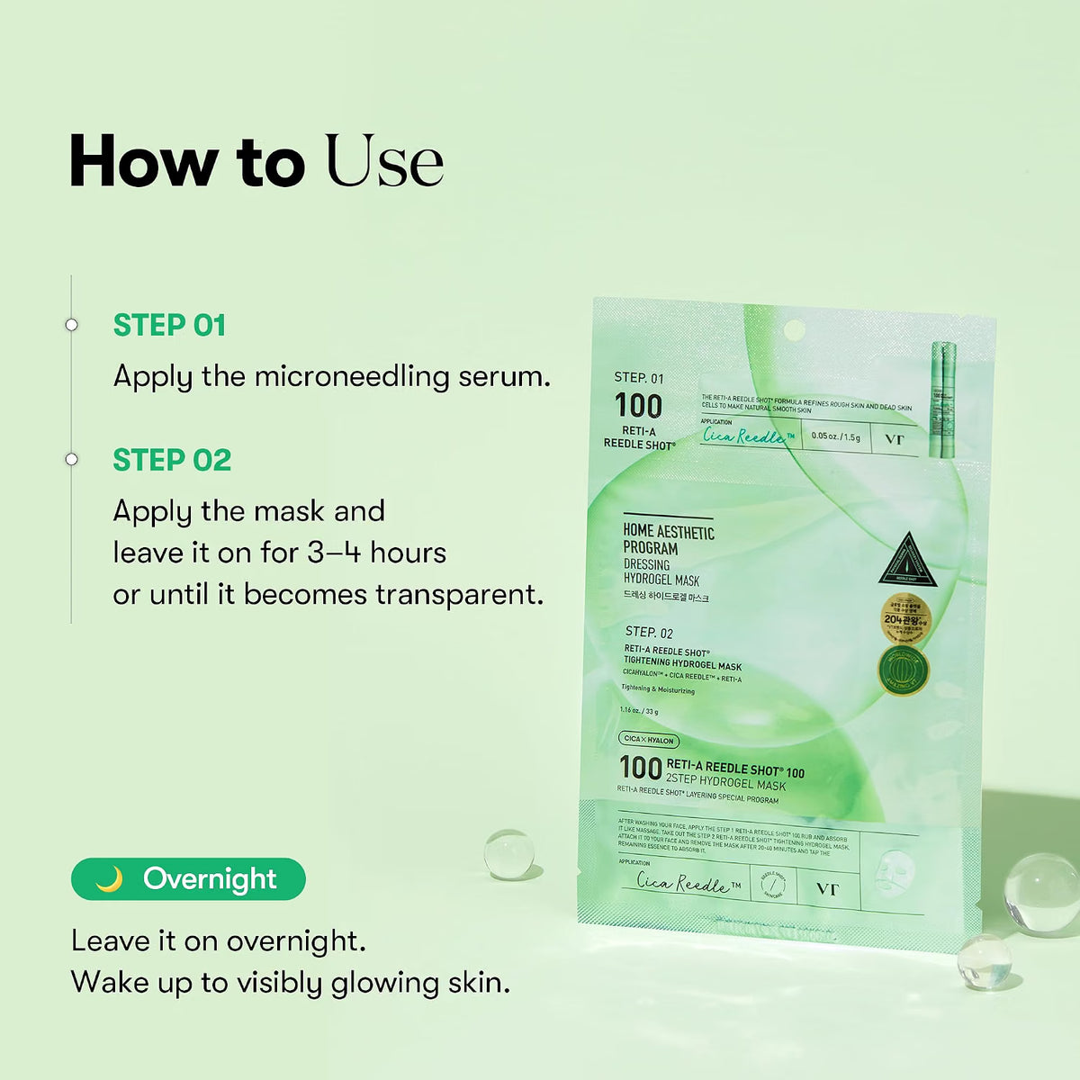 VT COSMETICS Reti-A Reedle Shot 100 2-Step Hydrogel Mask (1pcs)