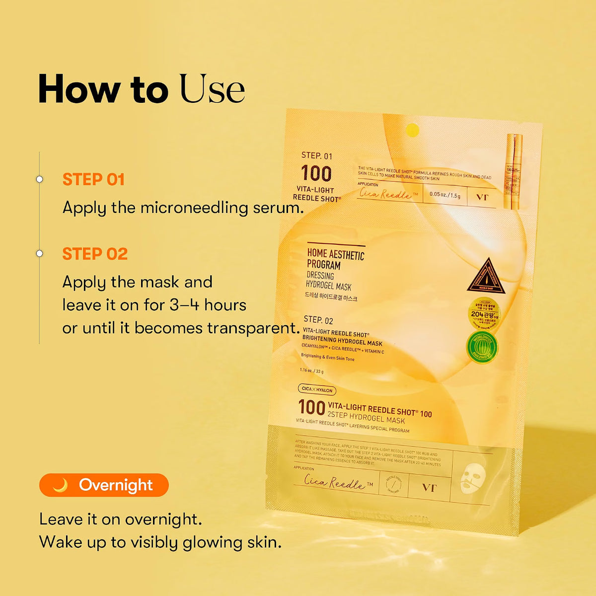 VT COSMETICS Vita-Light Reedle Shot 100 2-Step Hydrogel Mask (1pcs)