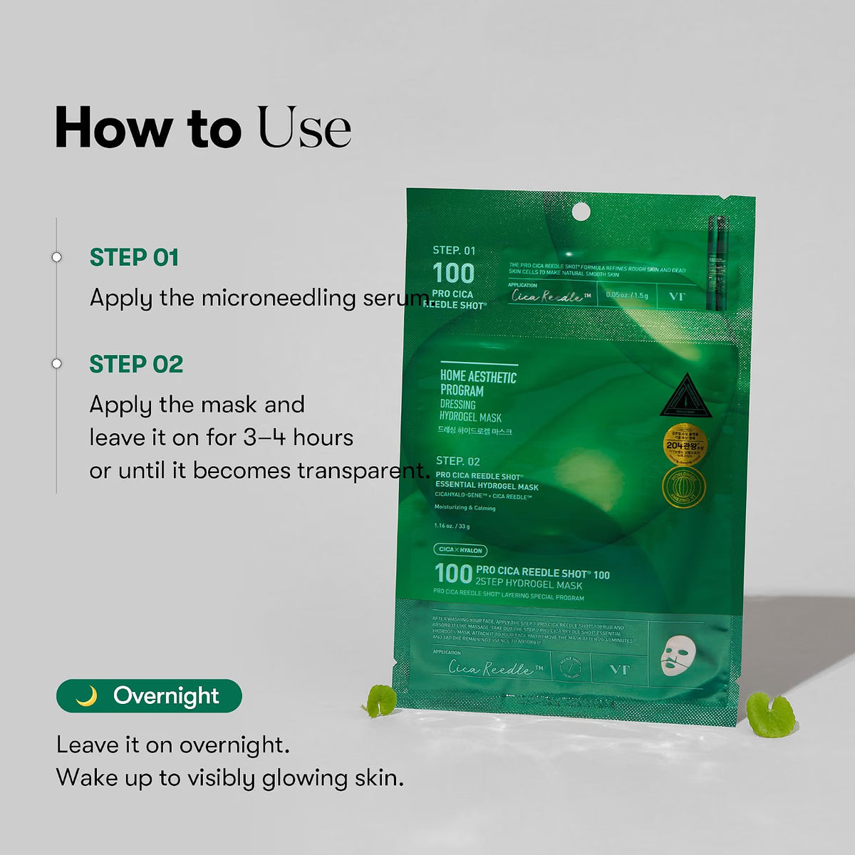 VT COSMETICS Pro Cica Reedle Shot 100 2-Step Hydrogel Mask (1pcs)