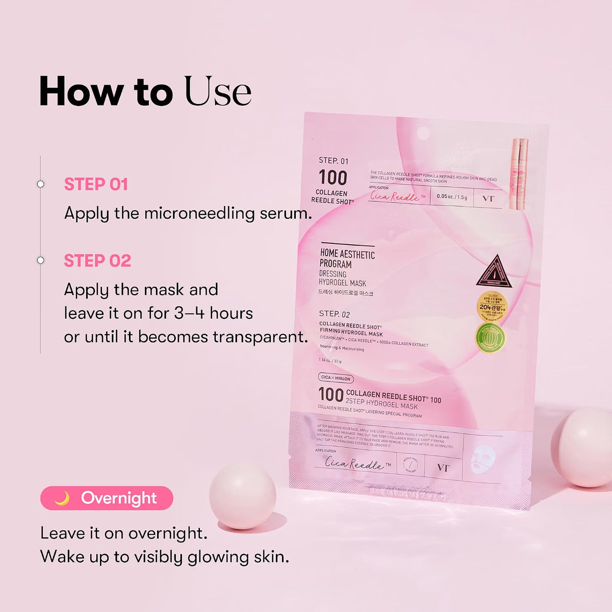 VT COSMETICS Collagen Reedle Shot 100 2-Step Hydrogel Mask (1pcs)