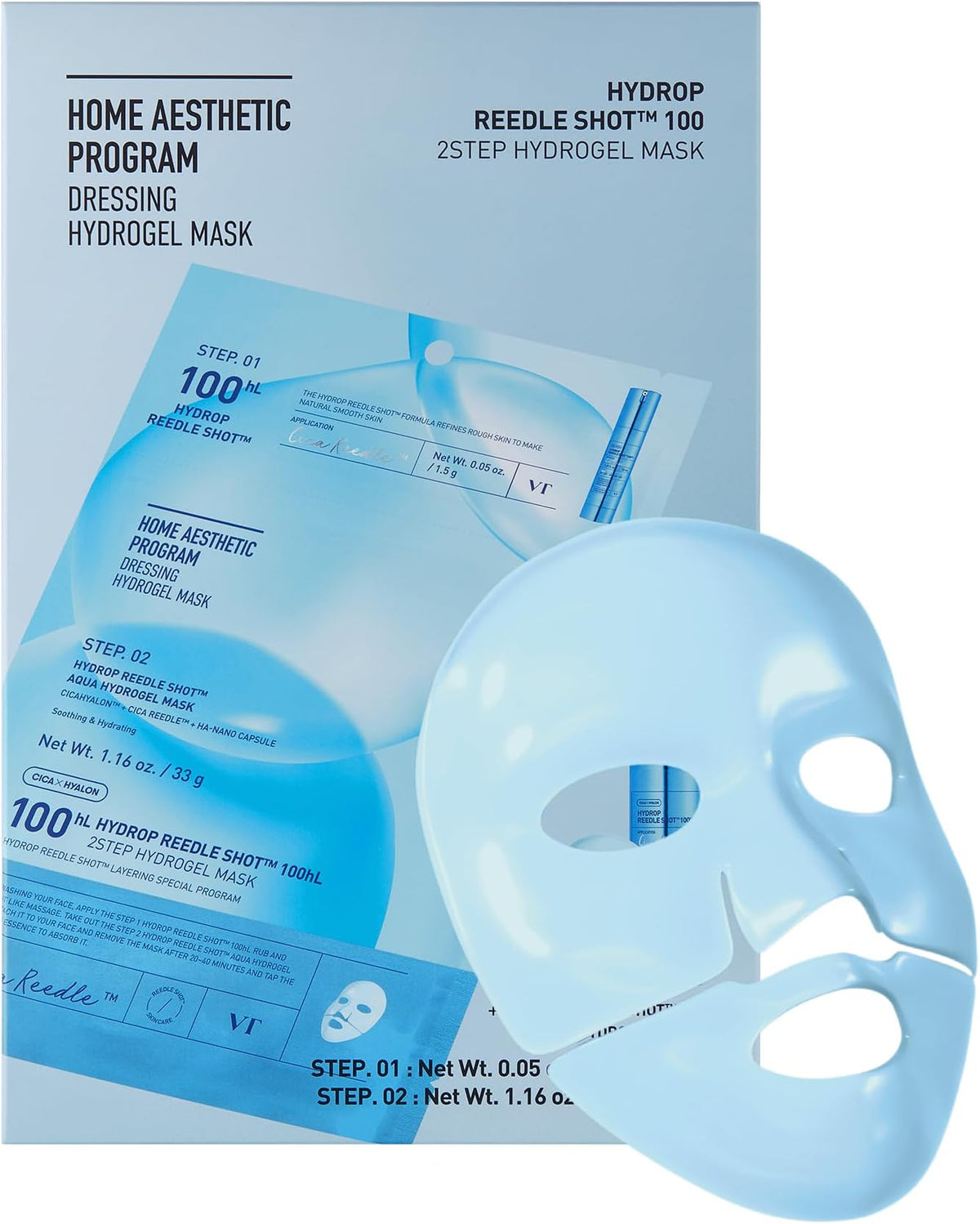 VT COSMETICS Hydrop Reedle Shot 100hL 2-Step Hydrogel Mask (1pcs)